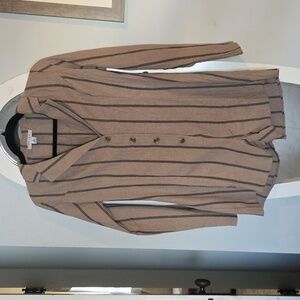 FAVLUX Tan and Black Striped Romper